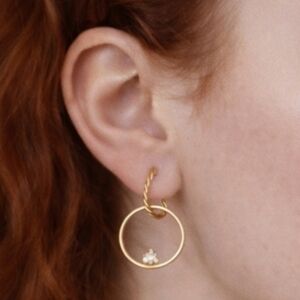 Anthropologie Twisted Gold Hoop Earrings